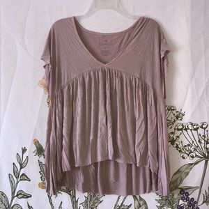 Top with wrinkled and flowy bottom